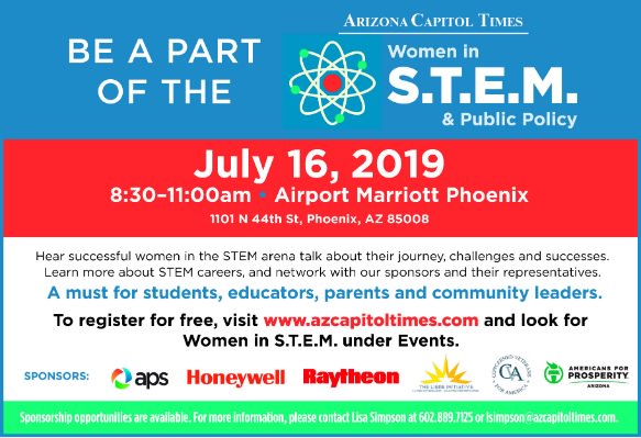 aznewsservice's tweet photo. Join @AzCapitolTimes on Tuesday, July 16 for Women in S.T.E.M.  - a half-day paneled discussion from successful women in the STEM arena. FREE to attend! RSVP here:  https://t.co/2aLU2DD3KP https://t.co/PvwHB5dk7R