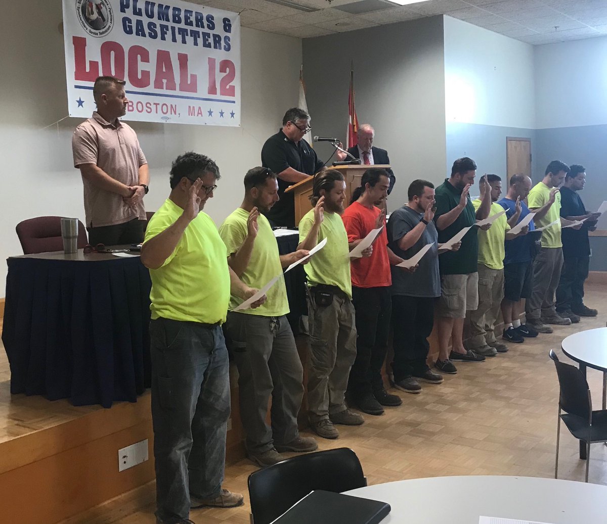 July membership meeting welcomes our newest Organized Plumber! Good luck !