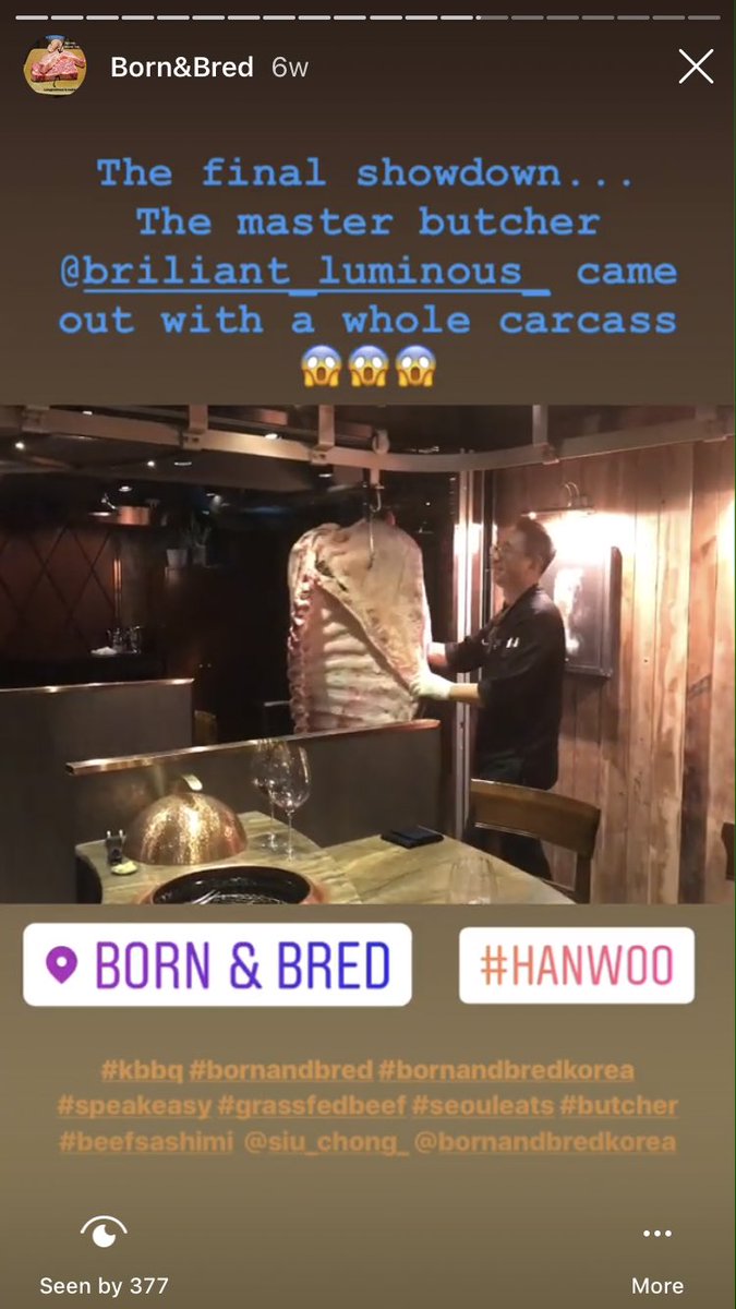FineDiningExp's tweet image. The most exclusive beef meal ever - Born and Bred #Seoul 🇰🇷 Pics from my Instagram story.  Cuts from the same 28-month female #Hanwoo 🐮 Chateaubriand sirloin ribeye tenderloin blade short rib and inside skirt sashimi. Full video here @migrationology 👉🏼 bit.ly/2XccJ9d