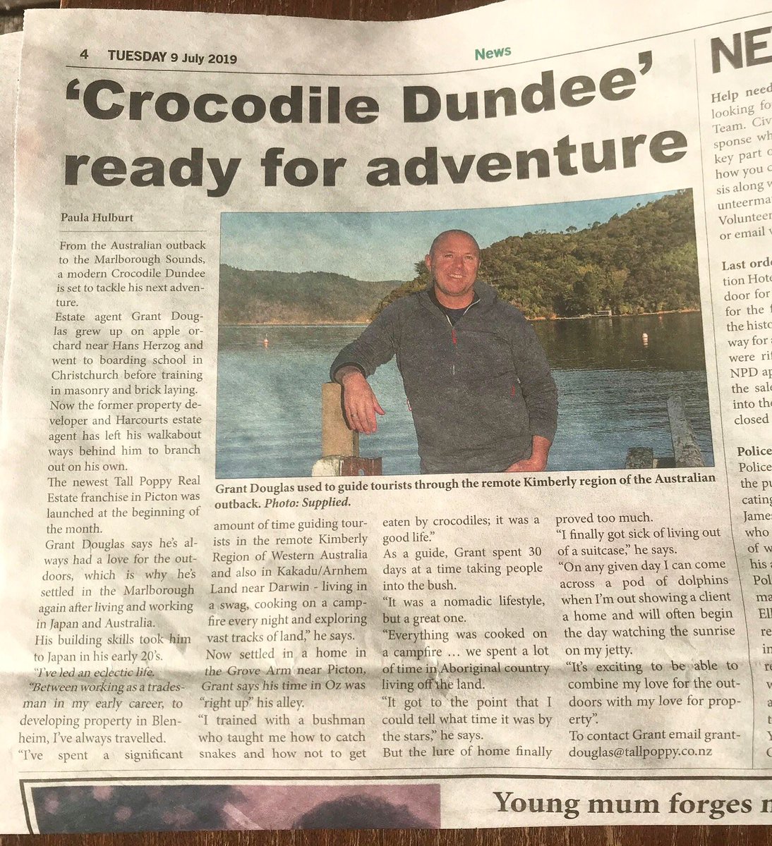 TallPoppy_NZ's tweet photo. Meet Grant Douglas - our newest franchise owner in #picton &amp; #marlboroughsounds 
From guiding in the remote Australian outback to living and working in Japan - he now calls Marlborough home. 
Great to have you on board Grant.

#realestatenz #nzrealestate https://t.co/XQ2EDtKf3L