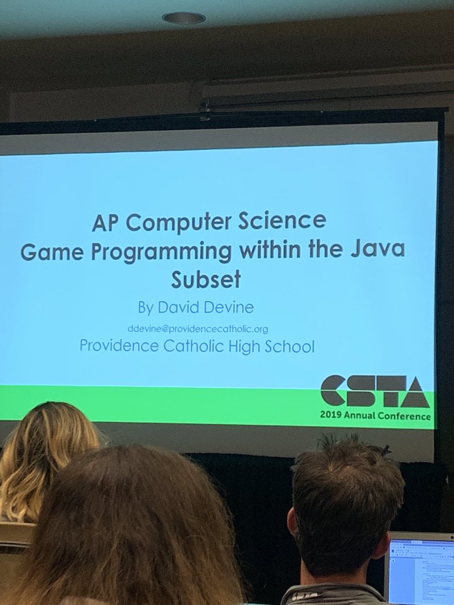 BeccaGutosky's tweet image. Learning strategies for teaching #APComputerScienceA concepts by creating simple games w/ the #Java graphics API #CSTA2019 w/ my Hawaiian CS colleague @DelosJustin