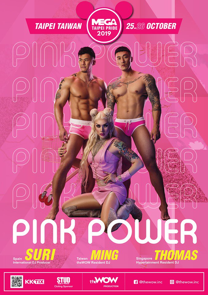 theWOW_inc's tweet photo. Let’s PINK you in Taipei Pride 2019 💞💞💞 MEGA Taipei Pride 2019 台北遊行音樂節 MORE INFO>>  https://t.co/AxuxMkAOi6

 #lovewins #gaymarriage #PinkPower #Taipei #Pride
 #MEGATPE2019 #theWOW #粉紅力量 #gay #LoveFlight https://t.co/qUa7yUhlaH