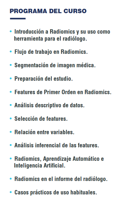 residentesSERAM's tweet photo. 🚨 Atentos a los cursos que llegan en @EspacioSeram 
DESMITIFICANDO RADIOMICS. El proceso que convierte imágenes médicas en  datos objetivos y cuantificables para detectar patrones recibe el nombre de radiomics (así ya lo puede entender incluso tu abuela) https://t.co/pTiokrvxcl https://t.co/wOVTtVodaU