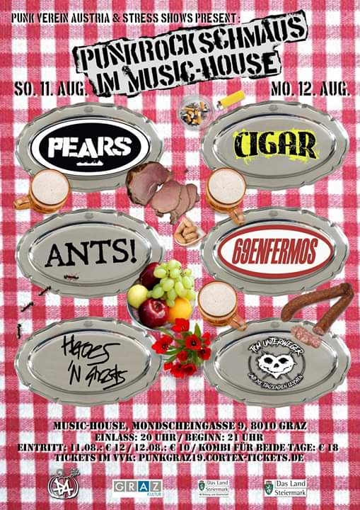 Stoked to announce that we're playing at Punkrock Schmaus in Graz Austria and will share the stage with Cigar!