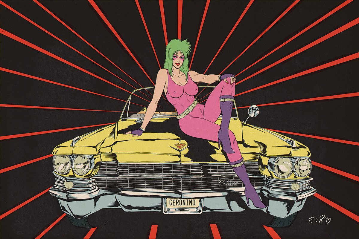 PabloRomeroArt's tweet photo. Geronimo's Cadillac.  Check out my video drawing it: https://t.co/gRHfJY9Y10
Hi res and NSFW version on my Patreon: https://t.co/Q5iJ22KwUT

#80s #80smusic #retrowave #glamwave https://t.co/mhS6LhP4DU