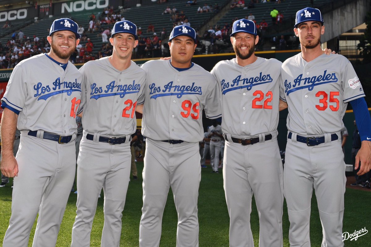 Dodgers's tweet photo. Boys in Blue. #AllStarGame https://t.co/XlNPNX83lq
