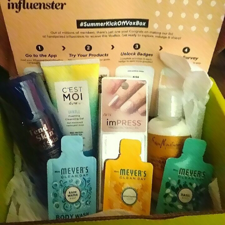 cblankenbickler's tweet photo. #summerkickoffvoxbox My first V-Box.  @influenster
@imPRESSmanicure
@mrsmeyerscleanday
@cestmoibeauty
@SheaMoisture
@TendSkin
 I have received these products for promotional and test and review purposes only from Influenster. https://t.co/rkp1LZbrT9