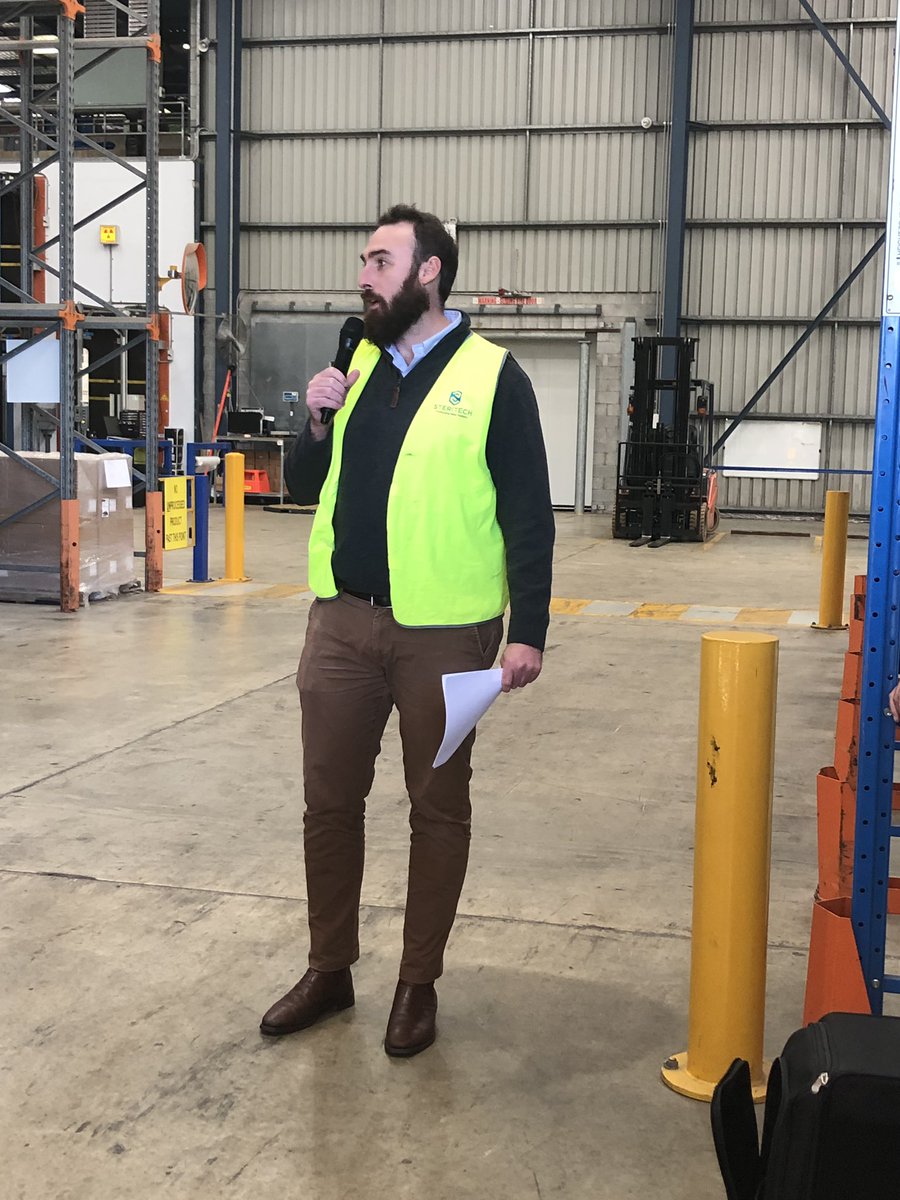 hortinix's tweet photo. #PCA2019 conference farm tour are underway, first stop for the northern tour is #Steritech - where fruit and vegetables can be treated with very low doses of irradiation to be meet requirements for export and biosecurity. #sustainable #quick #irradiation #biosecurity https://t.co/yYnnduPxQI