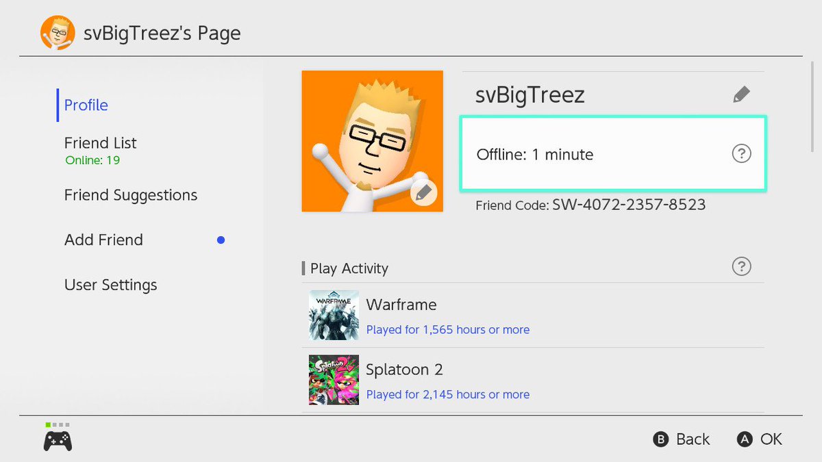 The_Switchverse's tweet image. @PlayWarframe I've played for 1,565 hours, or 7.5 hrs/day since release. #Warframe is my job now! lol #BigTreez #Switchverse #NintendoSwitch