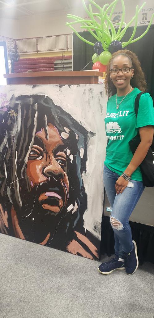 kcpteachertips's tweet image. #nerdcampmi2019 #nErDcampMI 
I am not going to lie I had to see this  beautiful work of art in person. @JasonReynolds83 @projectlitcomm