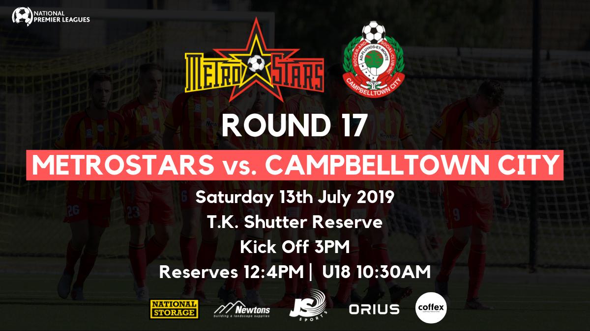 NE_MetroStars's tweet photo. Round 1οΈβ£7οΈβ£
π @campbelltowncsc
β 3PM
π T.K. Shutter Reserve
π± #MetroStars #MSvCC https://t.co/hlcHP2CSkC
