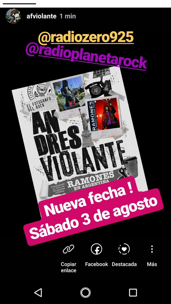andresviolante's tweet photo. El sábado 3 de agosto presentamos el libro #RAMONES EN #ARGENTINA en #riotercero  #punk #fotografoderock https://t.co/JUL5Zzfo5S