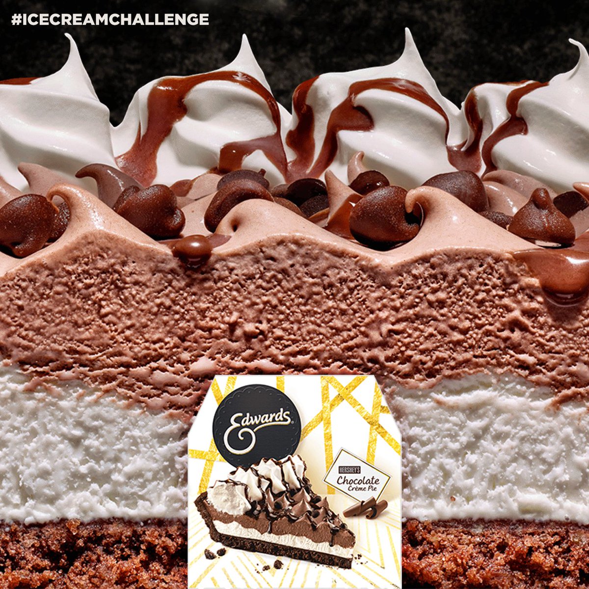 Our chocolate drizzle is totally lickable. Lucky for you, Edwards Crème Pie comes in lick-proof packaging. #icecreamlicker #icecreamchallenge