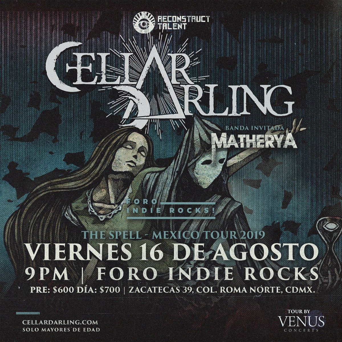 ReconstructT's tweet image. #AnnaMurphy, #IvoHenzi y #MerlinSutter visitan México durante el mes de Agosto. Se estarán presentando éste 16 de Agosto en el Foro Indie Rocks en la Ciudad de México 
#CellarDarling