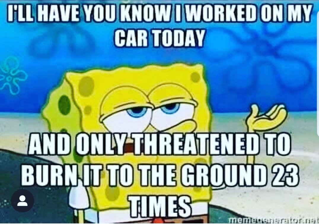 Wheeleze1's tweet photo. #motorheadproblems 🙋‍♂️
And the cuss words might have been flying too🙄🤣🙄🤣 #wheeleze #wheeliebarwheels #goorange #madeinUSA #needforspeed #motorhead #dragracing #racecars #earmuffs https://t.co/7DH8OV44I7
