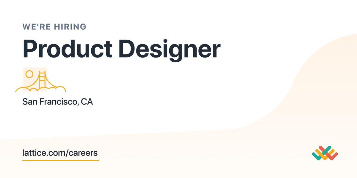 We're looking for our next *Product Designer* to join our growing team!

We work with over 1,300 businesses across the 🌎 to turn managers into leaders, employees into high-performers, and companies into the best places to work.

Join us! jobs.lever.co/latticehq/acdf…