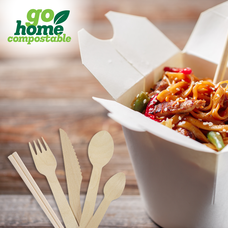 Beat the winter blues with hot takeaway meals. If you serve food on the go, our Envirocutlery®wooden dinnerware is the perfect pair.🍴🥡