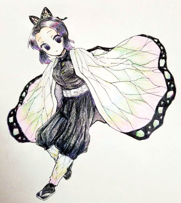 悟郎さんがTwitterに投稿した胡蝶しのぶ(鬼滅の刃)のイラスト。