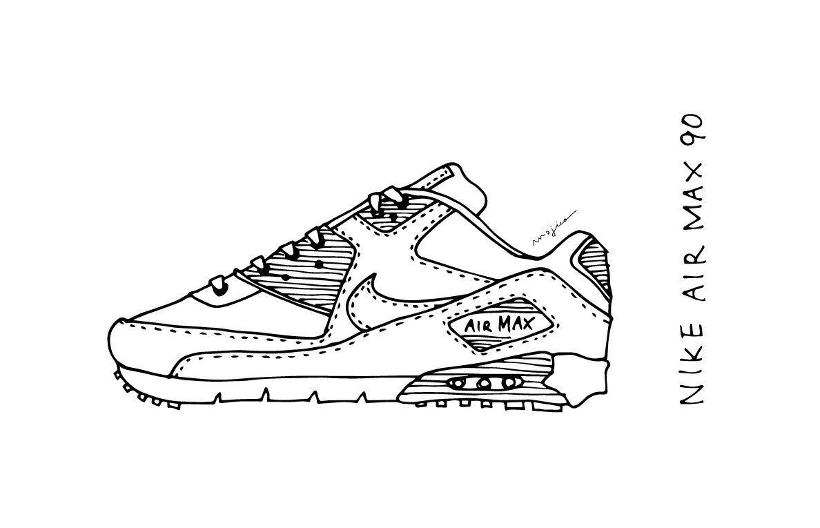 Majico Nike Air Max ナイキ エアーマックス スニーカー 靴 エアマックス90 イラスト イラスト好きさんと繋がりたい スケッチ ディテール Majico