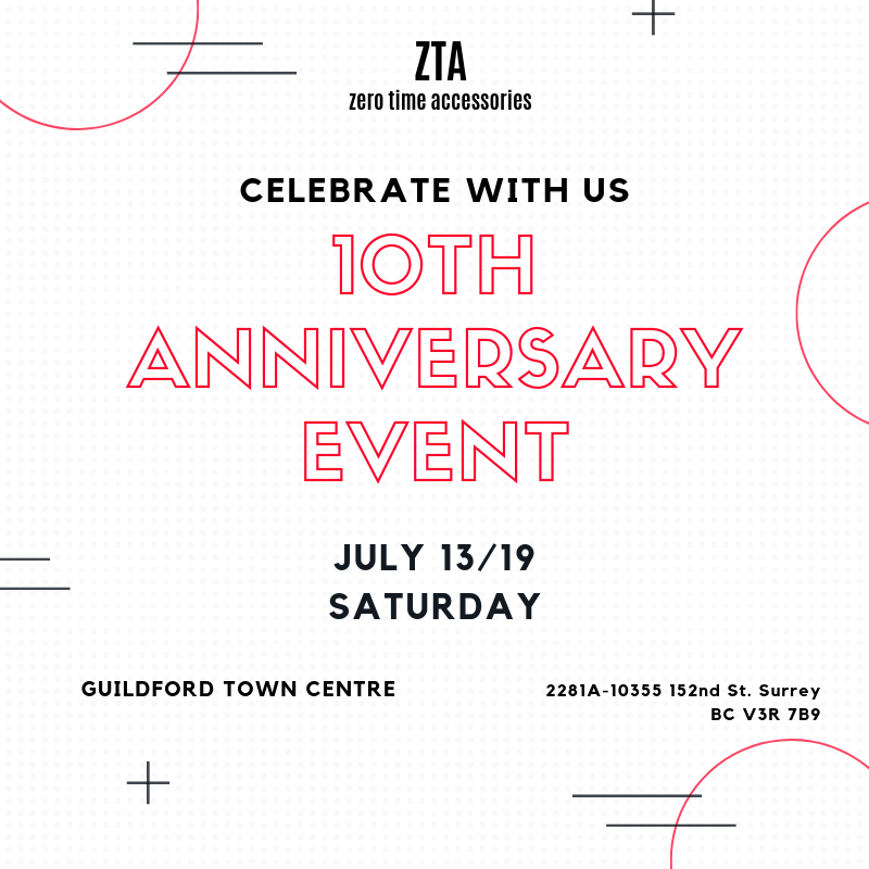 ztaguildford's tweet photo. Join us in celebration of our 10th anniversary in Guildford Town Centre!

Special offers all day!
Selected watches up to 50% off.
Gift with watch purchase while quantities last. https://t.co/UYpHrYVE6T