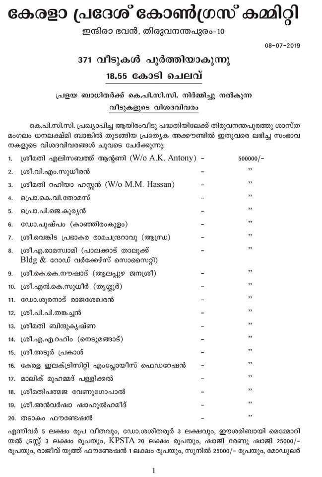 nishthvanth's tweet photo. കോണ്‍ഗ്രസ് നിര്‍മ്മിക്കുന്ന ആയിരം വീടുകളെ പറ്റിയുള്ള വിവരങ്ങള്‍ കെ.പി.സി.സി ഔദ്യോഗികമായി പുറത്തു വിട്ടിട്ടുണ്ട്...സംഭാവന ചെയ്തവരുടെ വിവരങ്ങളും നല്‍കിയിട്ടുണ്ട്...തെരഞ്ഞെടുപ്പ് കാരണം വൈകിയ പ്രവര്‍ത്തനങ്ങള്‍ എത്രയും പെട്ടന്ന് പൂര്‍ത്തിയാക്കാന്‍ ശ്രമിക്കും..

#KPCC1000Homes https://t.co/idxunenk7p