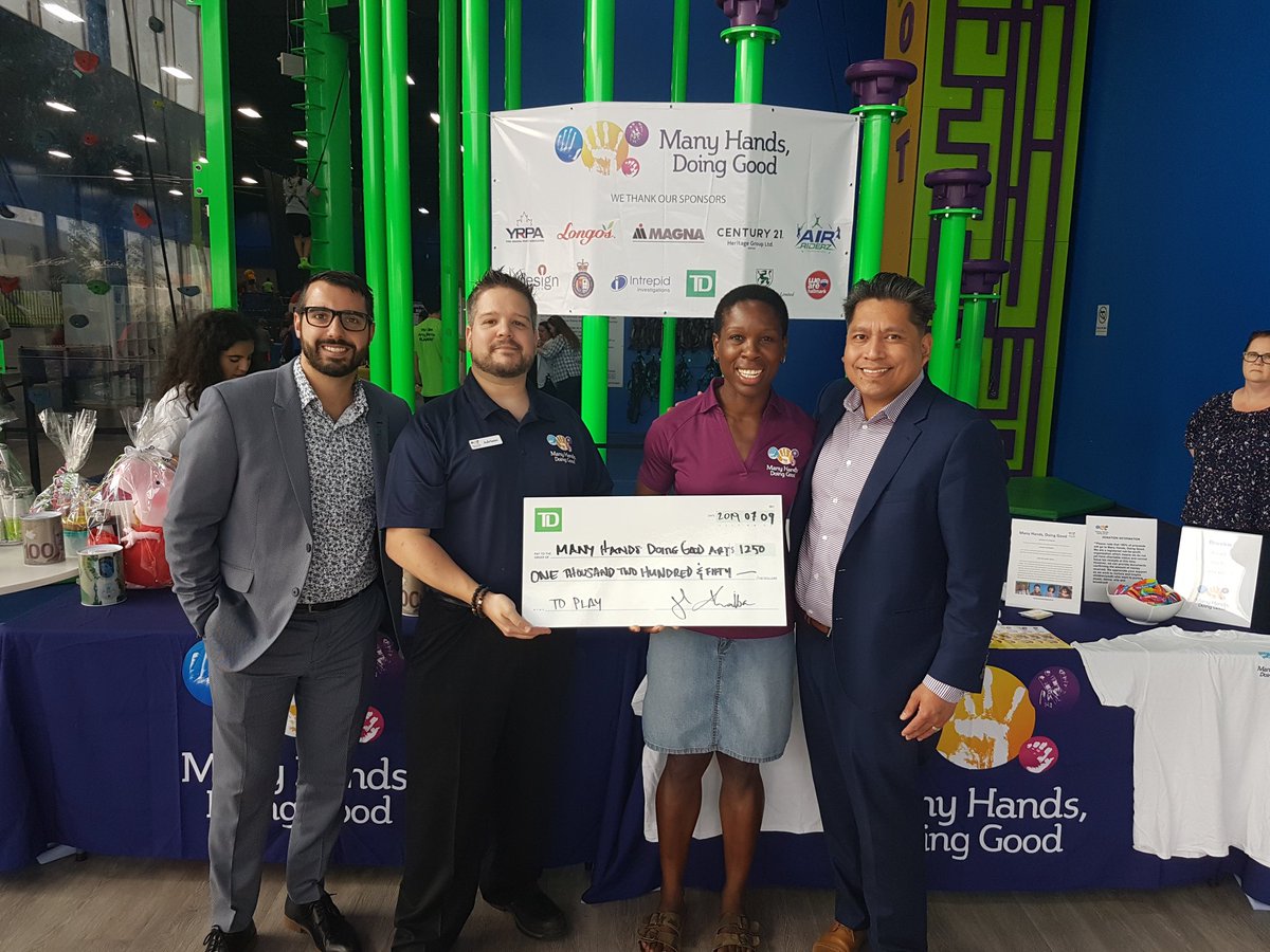 To <a href="/ManyHandsDG/">Many Hands Doing Good</a> , Thank You for allowing us to be a part of your Journey!  We loved seeing the kids in play today but more importantly love what your organization stands for. 

#tdplay #TDburloak