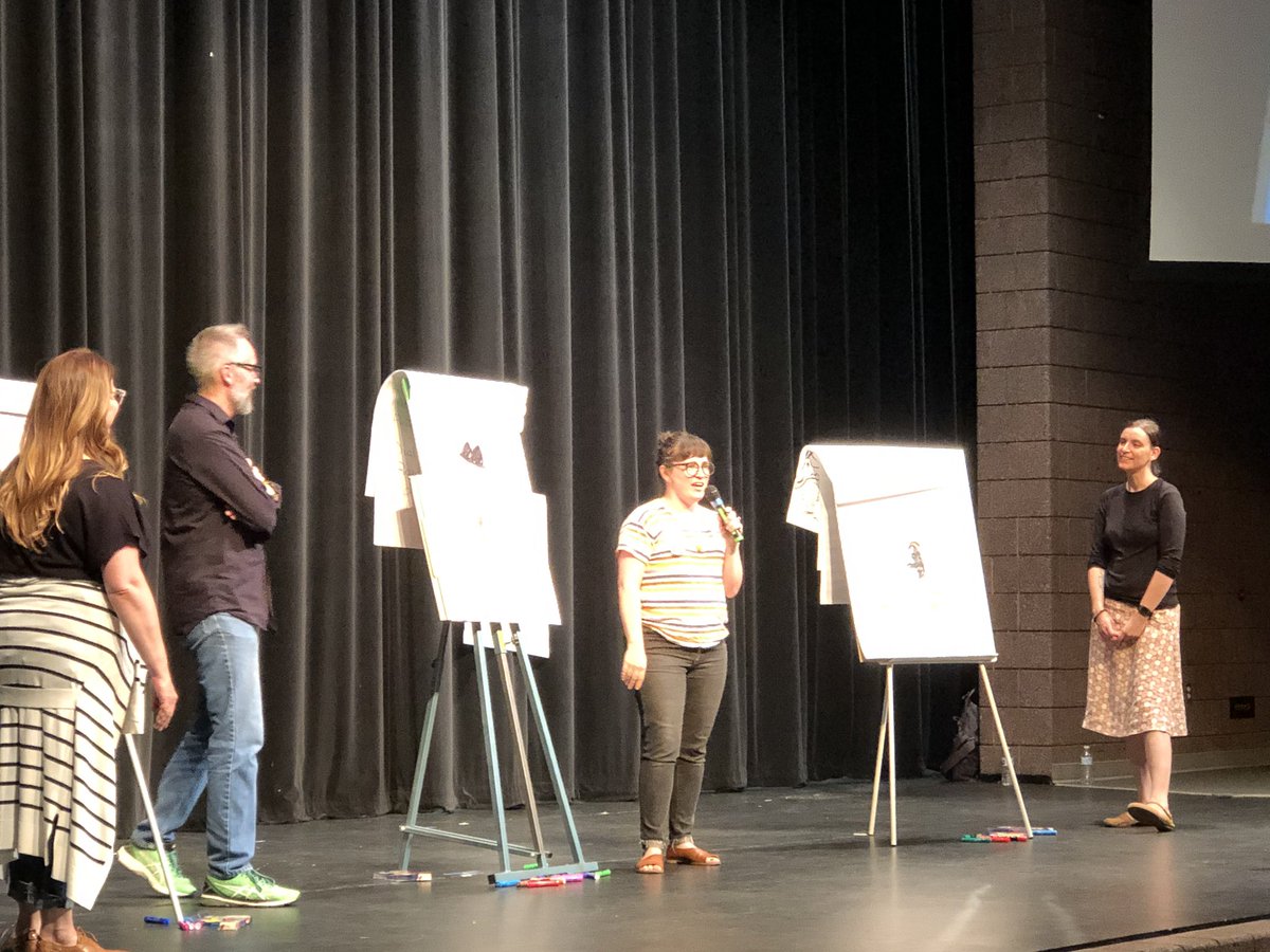 jillbless's tweet image. The Draw Off #nErDcampmiJr What a fun session!  @ethelfred @emmykastner @shelleyjohannes @ruthexpress #nerdcampmi2019
