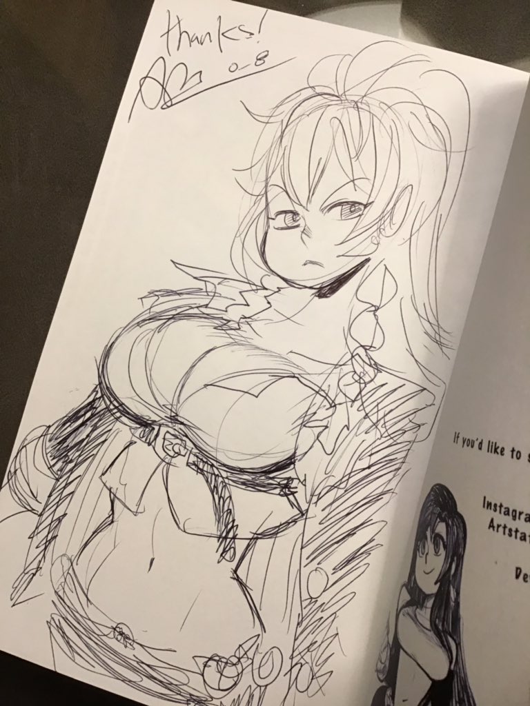 and thank you @o___8 for drawing my granblue wife ? his latest art book is really great and i highly recommend it! 