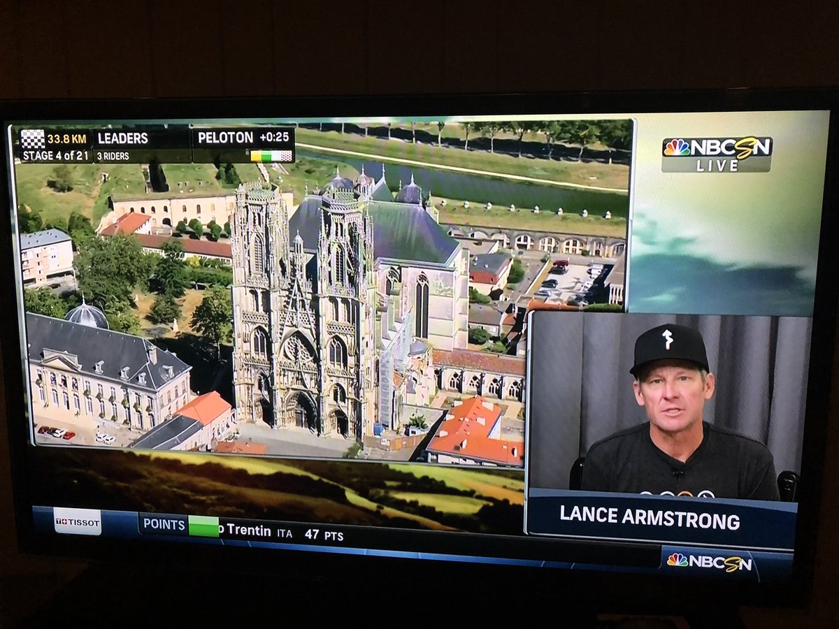 SimonPerez1's tweet photo. Please, remind me why I care about what he says? @lancearmstrong disgraced the entire sport and @LeTour with his cheating and lies. Very poor form @NBCSports @NBCSN. #nomorecheaters https://t.co/AiBvvhKhlx