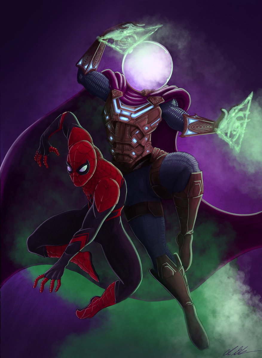 iangoudelock's tweet photo. Hey look it's #SpiderManFarFromHome Fanart I made. https://t.co/T1pJWpe3Al
