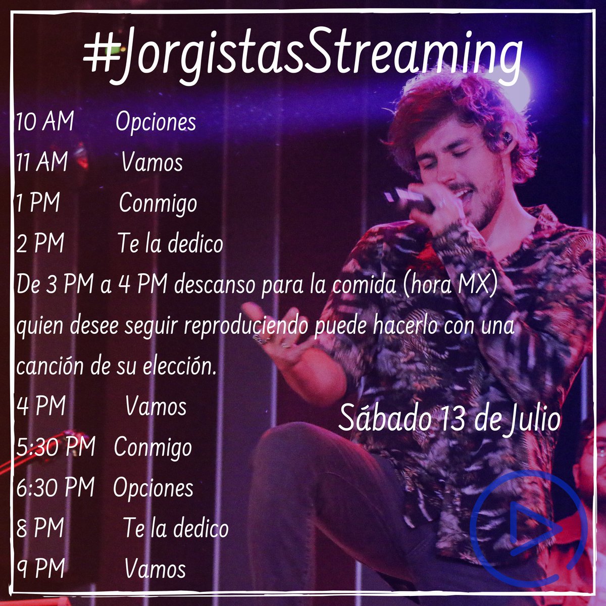 JBlancoMexico's tweet photo. Este sábado se viene el #JorgistasStreaming donde estaremos reproduciendo a full las canciones de @JorgeBlancoG durante todo el día. 😎
Subiremos las views de cada canción, vamos a twittear para conocernos un poco más y demostrar el poder de las #Jorgistas ¡No se lo pierdan! 😉💖 https://t.co/1rDISxz5rS