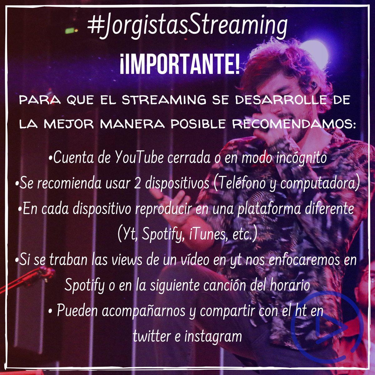 JBlancoMexico's tweet photo. Este sábado se viene el #JorgistasStreaming donde estaremos reproduciendo a full las canciones de @JorgeBlancoG durante todo el día. 😎
Subiremos las views de cada canción, vamos a twittear para conocernos un poco más y demostrar el poder de las #Jorgistas ¡No se lo pierdan! 😉💖 https://t.co/1rDISxz5rS