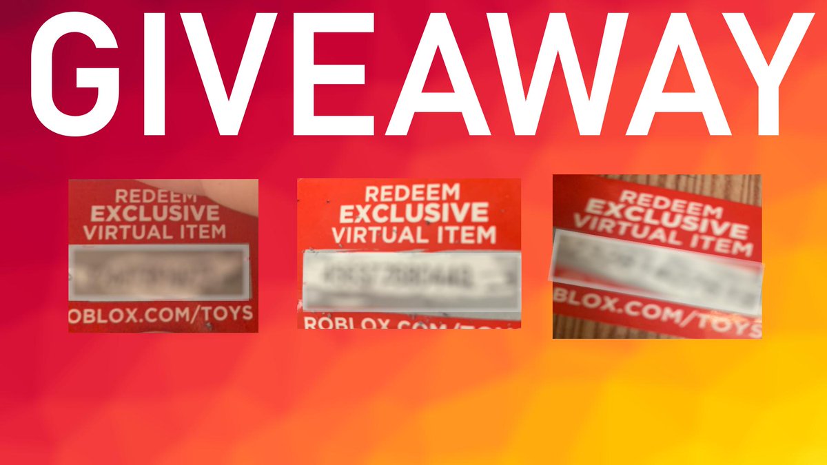 Chris On Twitter 3 Roblox Toy Codes Giveaway 3 Winners
