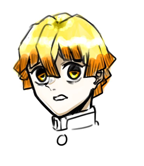 永月はんとさんがTwitterに投稿した我妻善逸(鬼滅の刃)のイラスト。