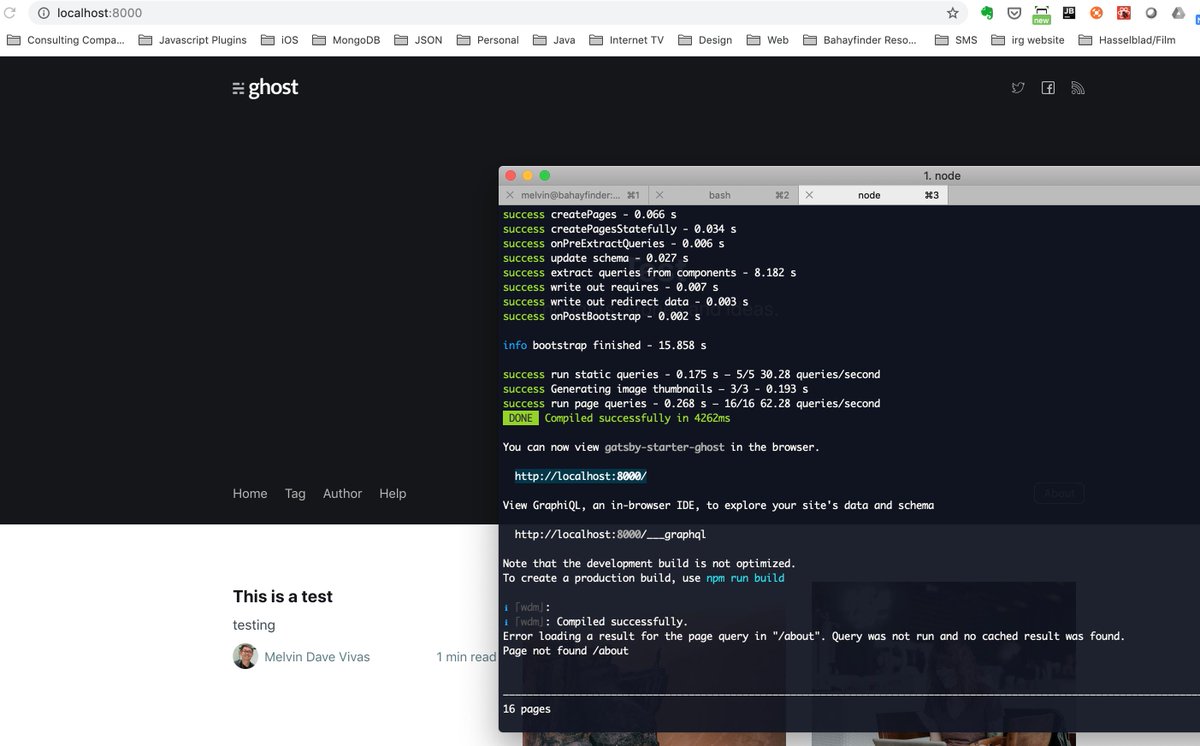 donvito's tweet photo. After so much procrastination, was able to try static site generation using @gatsbyjs and @TryGhost as the data source. #gatsbyjs #tryghost 😎Next step is to migrate my blog https://t.co/SPrhNhylVR using this setup and use github pages to host it so I can save some $$$. https://t.co/xY1V9uIWgd