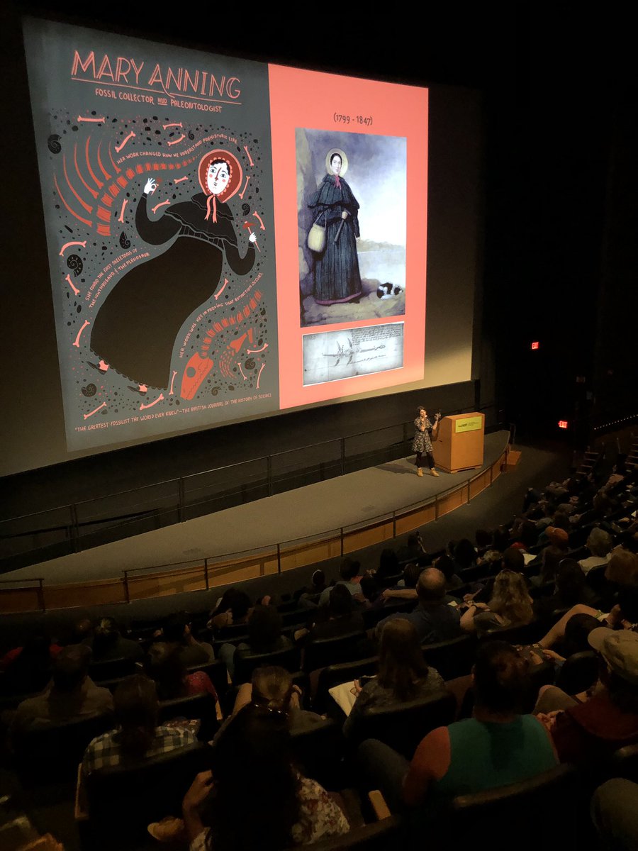 SDNHM's tweet photo. Saying hello to the Mother of Paleontology as the conversation gets underway. 

#NatTalks at #TheNat https://t.co/pdoDmZUazJ