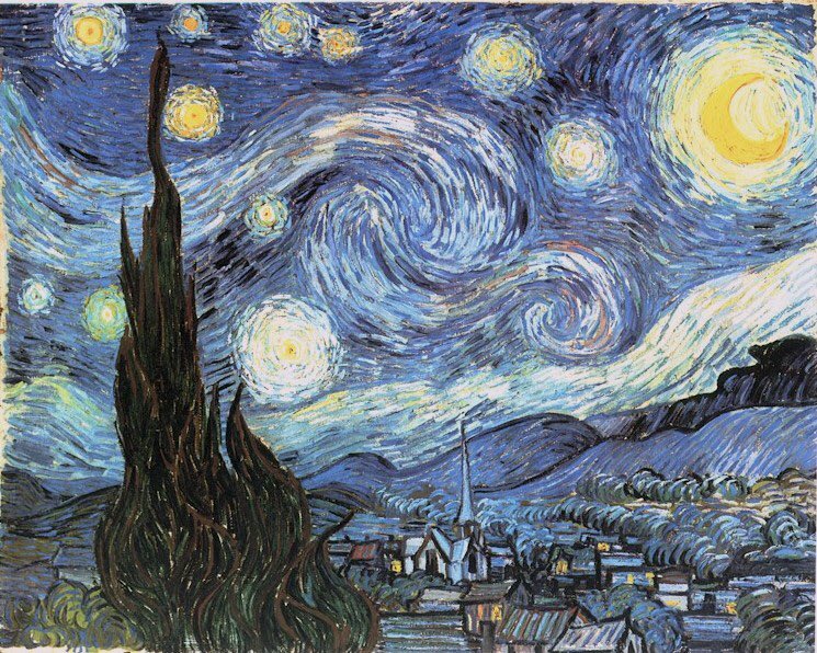 historiayarte_'s tweet photo. Siempre es un buen día para admirar la obra maestra de Van Gogh, “La noche estrellada”. Pintura que realizó en 1889, un año antes de su muerte, en el sanatorio de Saint Rémy de Provence. https://t.co/A0pQuWz0TO