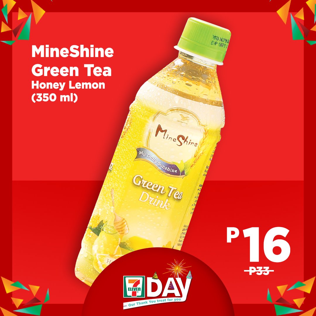 MineShinePH's tweet photo. Calling all MineShiners out there! Let's celebrate with 7-Eleven Philippines and enjoy MineShine Green Tea Drinks for only P16🎉😊😍 #MineShine #MyDailySunshine https://t.co/oEcHoyhGkM