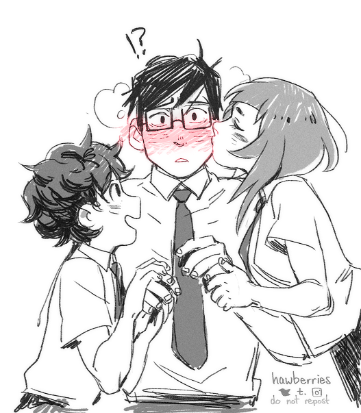 [bnha] i only care about two things in bnha and this is like, all three of them 