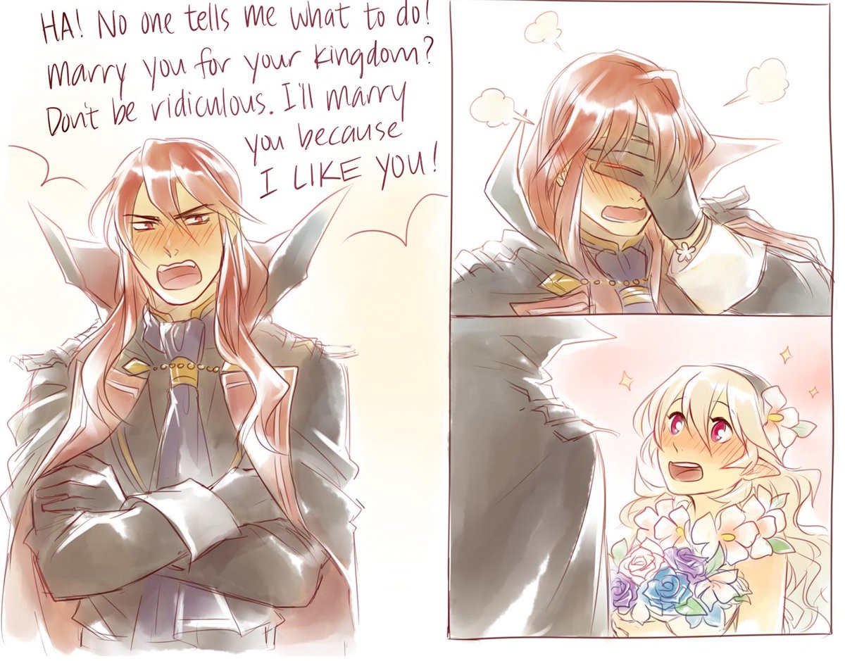 just sharing my favorite page out of my FEH zine (aka michalis/s!corrin propaganda book), don't mind me 