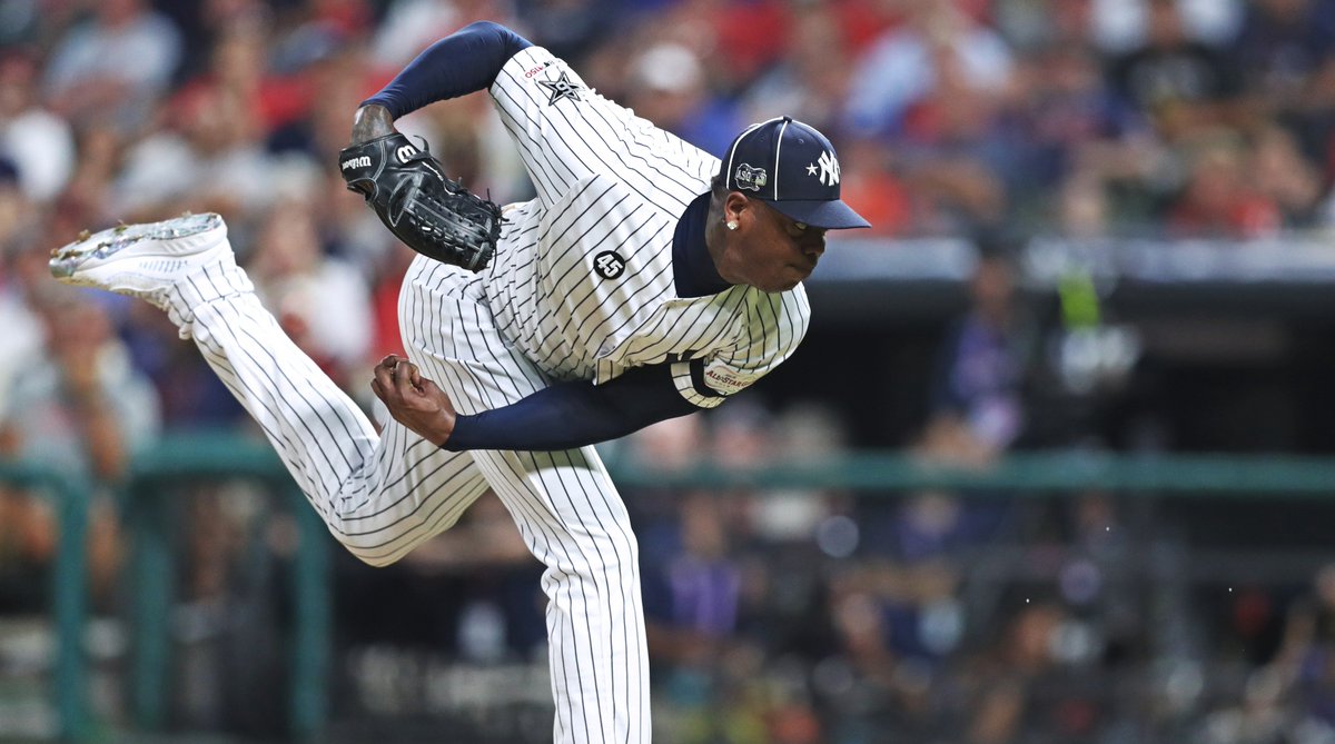 Yankees's tweet photo. Tanaka gets the win.
Chapman gets the save.
CC goes out there and just is CC.

#PinstripePride #AllStarGame #LegaCCy https://t.co/xfqjGqgKJT