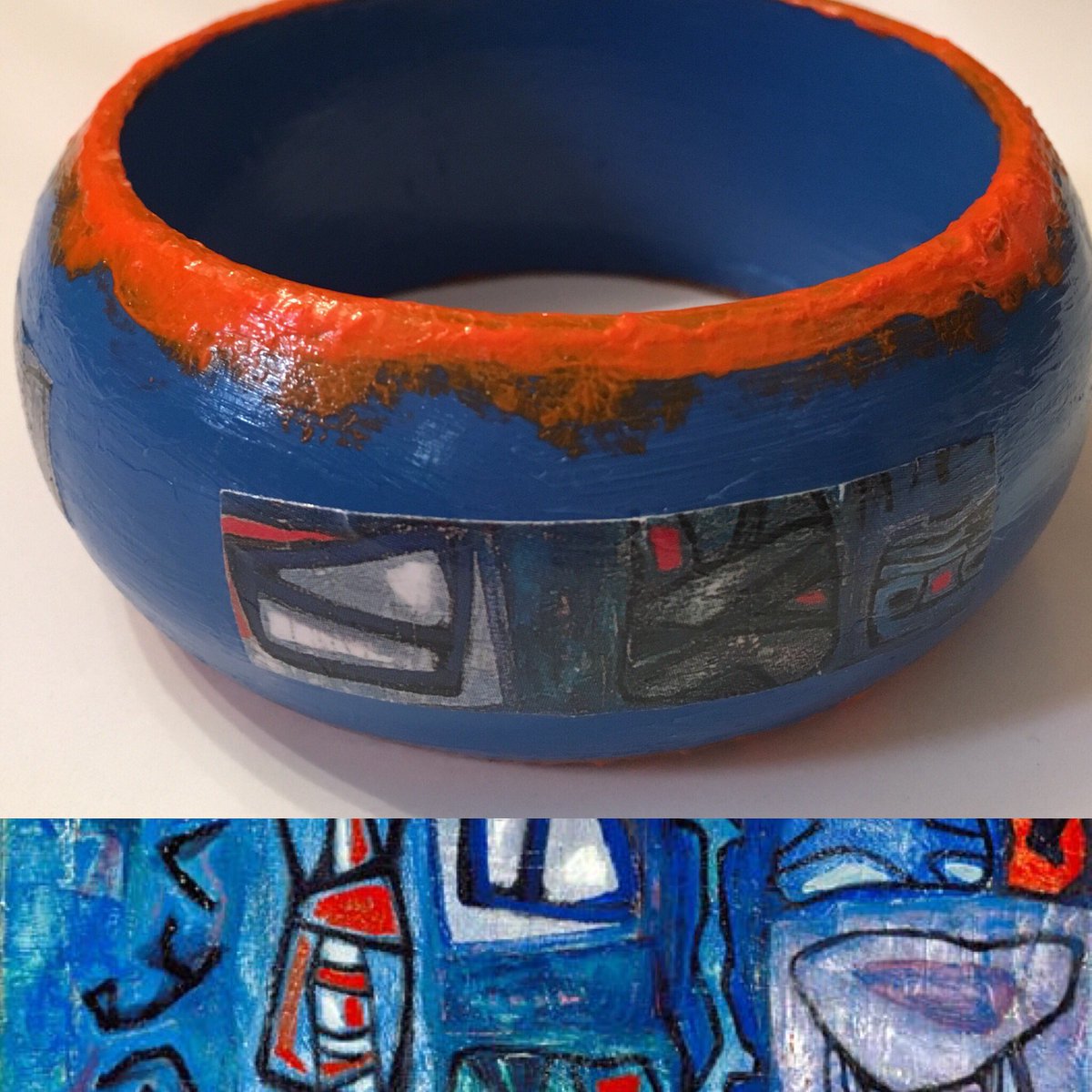 TheFunkyTrunk1's tweet photo. #dome #bangle #artinspired by #halewoodruff #afroemblems #abstractart #decoupage #collage #paperart on #handpainted #wood #woodjewelry #artandfashioncollide #artfashionista #artjewelry #betheonlyonewearingit https://t.co/tioqCishiz