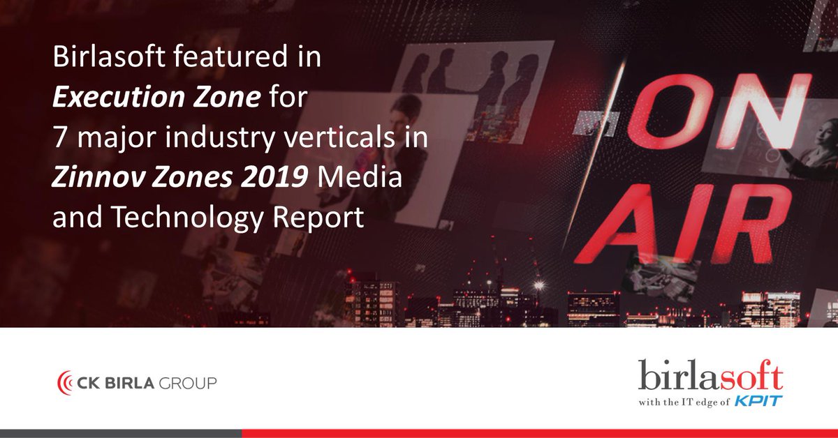 birlasoft's tweet image. #ICYMI | #AnalystRecognition | Birlasoft featured in @Zinnov Zones 2019 M&T Report - Global Rankings for #Communications, Media & Technology 2019. Through this research, Birlasoft was mentioned in the ‘Execution Zone’ for 7 major industry verticals. buff.ly/2LdNpsY