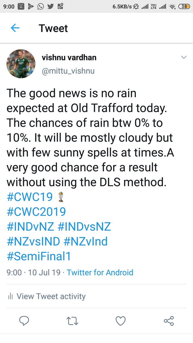 niveda_thomas's tweet photo. #indiavsNewzealand #INDvsNZ #NZvIND #CWC19 #CWC2019 #SemiFinal1 #SemiFinals #Semifinal @mittu_vishnu https://t.co/xzcuxeDXM8