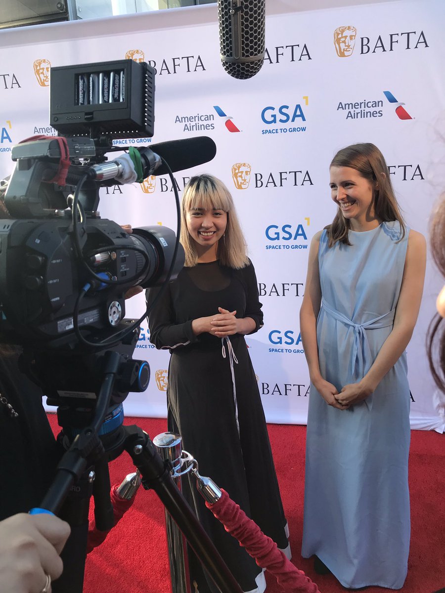 BAFTAUS's tweet photo. All the way from Prague, CZ, Director Diana Cam Van Nguyen and Sound Designer / Composer Viera Marinova arrive to represent their film, ‘Apart’. #GSASpaceToGrow #baftastudents https://t.co/ToUQSqJEXV