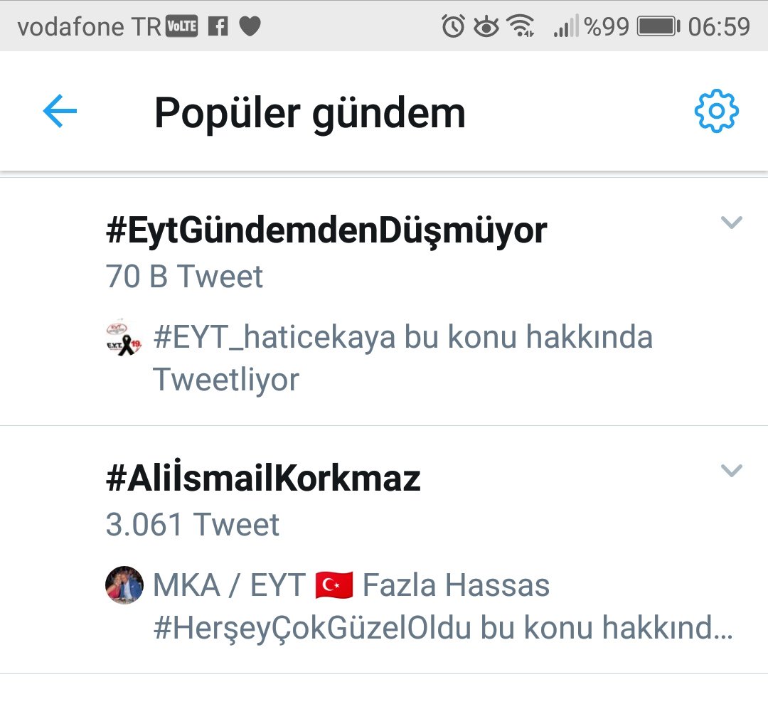 GÜNAYDIN Benim #EYT Ailem 🙋‍♀️ Bugün #çarşamba Duymayanlara DUYURULUR

EYT Olarak Hep Gündemdeyiz
Adeta Twitterı YIKIYORUZ

#EytGündemdenDüşmüyor Diyoruz 70 BİN TWİT Atıyoruz
70 BİN TWİT ✌️💪👍👏 Tek İsteğimiz Gasp Edilen Haklarımız
Bağış Lütuf Sadaka Değil

<a href="/Akparti/">AK Parti</a> <a href="/MHP_Bilgi/">MHP</a> 👇