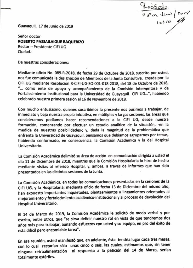 lahistoriaec's tweet photo. Lo dejaron solo a Roberto Passailaigue en la Universidad de Guayaquil. Miembros de Junta Consultiva renunciaron en grupo. Se fueron Alfredo Palacio, Sergio Flores, Katia Murrieta, Annunziata Valdez y Francisco Huerta Montalvo. Dicen que nunca se les definió su rol. https://t.co/lfFiwhwzuV
