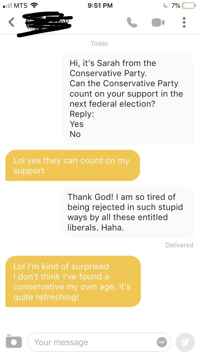 realsarahlondon's tweet photo. spent the night pretending to be Sarah from the Conservative Party on Bumble! got me blocked from the app but i had lots of fun!!!! https://t.co/d94fZUZ4bW