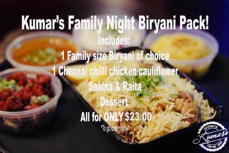 HoustonKumar's tweet photo. Have you tried our Family Night Biryani Pack yet? The Kumar’s Family 👨‍👩‍👧‍👦 Night Biryani Pack is ONLY for $23‼️Offer is valid only for #togo orders! 

Call us at 832-767-5223 or visit our website at https://t.co/NWPNPj4TjL for more information. 

#togoorders #biryani #houston https://t.co/cc9gnKUflr