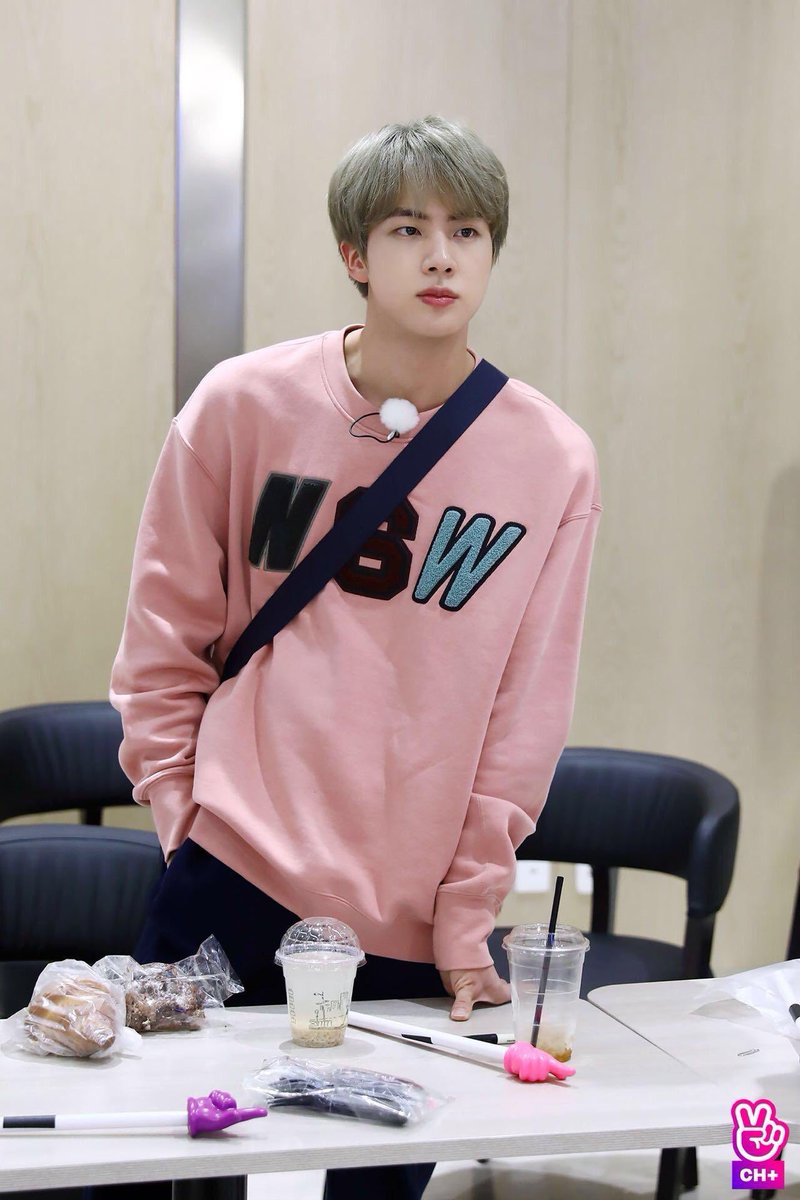 BTS jin ジン ロンT ピンク M 📸#JinUpdate] RUN BTS! 2019 - Ep.79 Behind the Scene #JIN #진